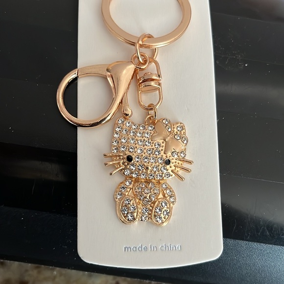 NIP- 3” Iconic Sparkling Hello Kitty Keychain with Lobster Clasp - Picture 8 of 10